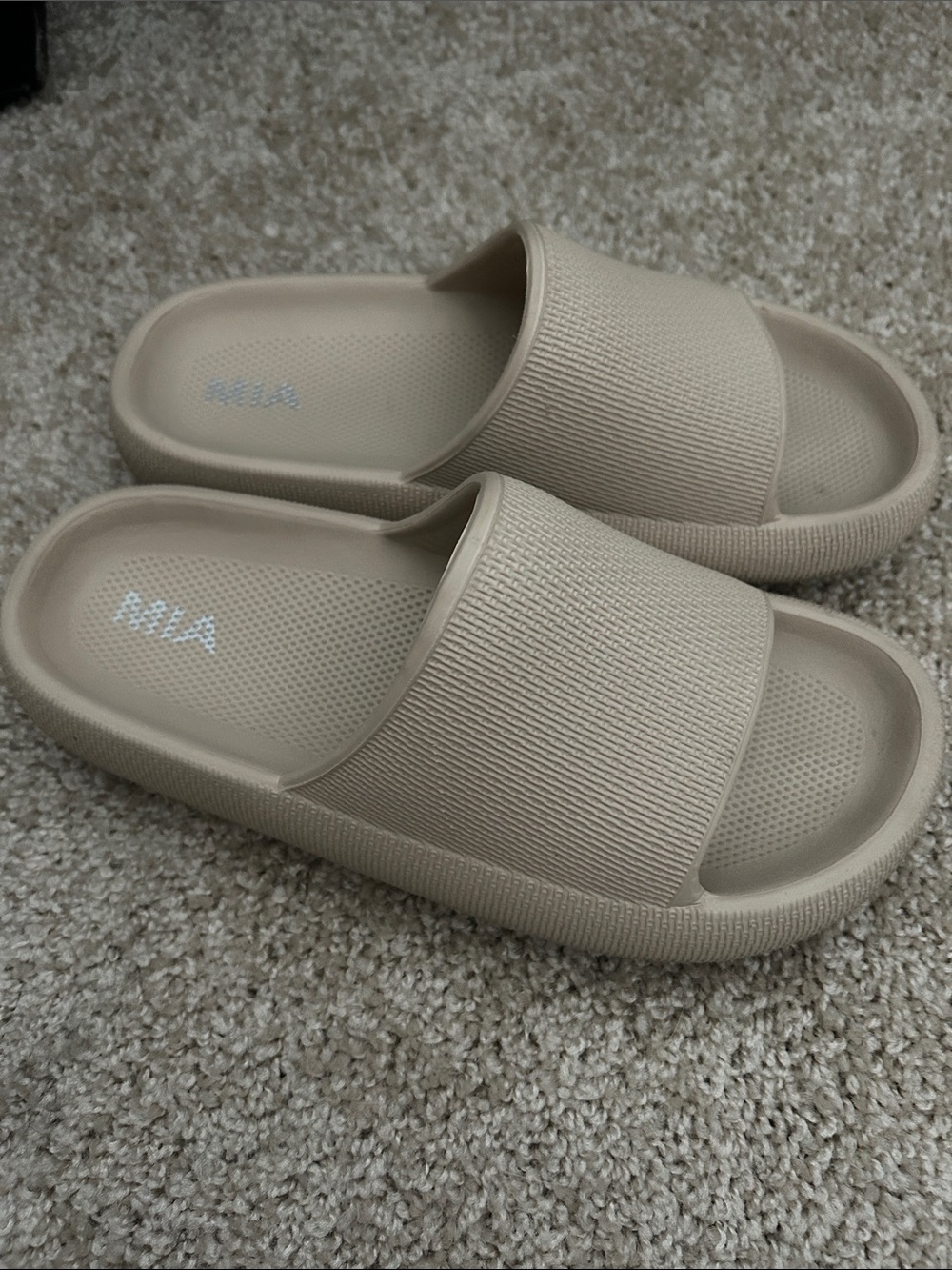 MIA Beige Slide Sandals